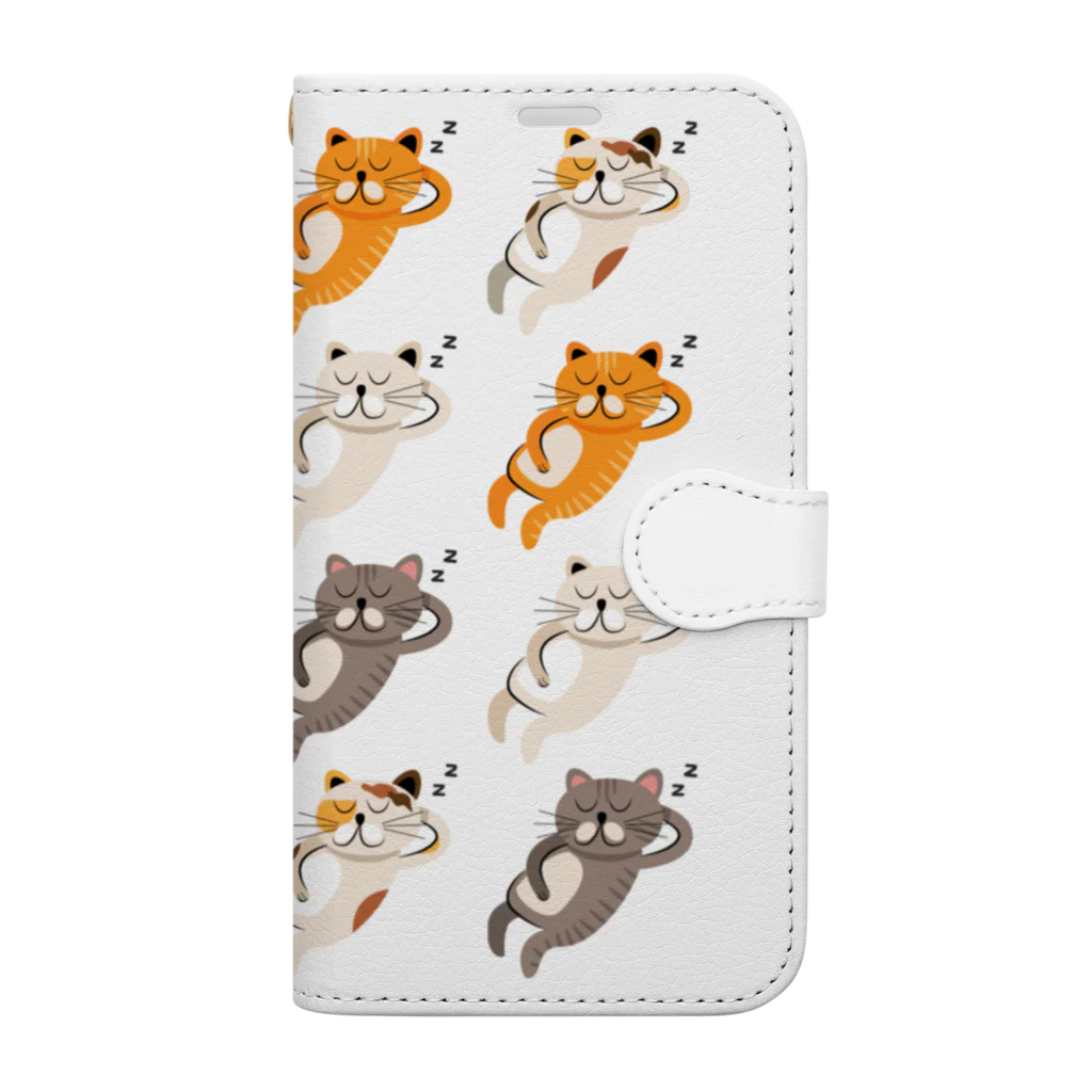 ＠meiliecat🐈original goodsのみんにゃでごろね Book-Style Smartphone Case