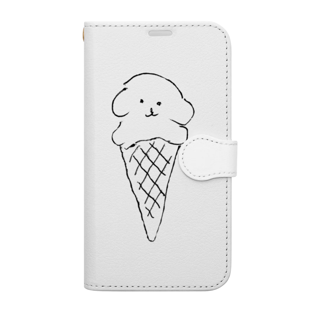 🍑のソフトクリーム犬(けん) Book-Style Smartphone Case