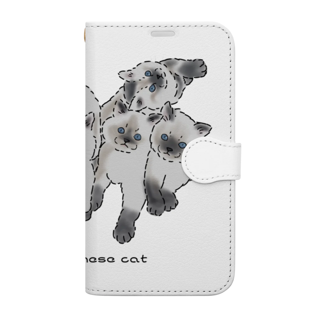 小鳥と映画館のシャム猫　6 Book-Style Smartphone Case