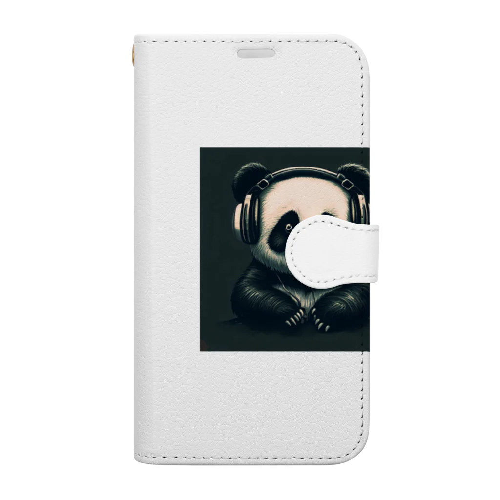 Shiba_IncのHeadphones & Pandas（ヘッドホン & パンダ） Book-Style Smartphone Case