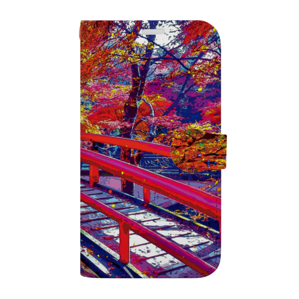 GALLERY misutawoの伊香保 河鹿橋の紅葉 手帳型スマホケース