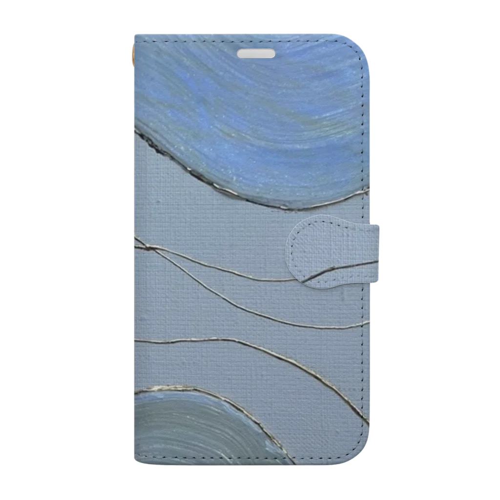 祝祭🧊テクスチャーアートの『流れる　blue』 Book-Style Smartphone Case