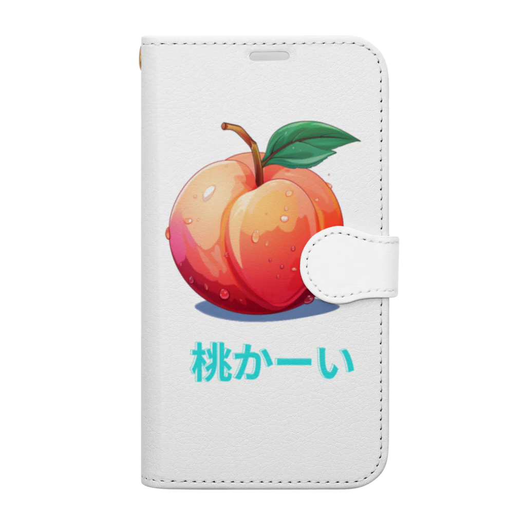 shounan-comの「桃かーい」Tシャツ Book-Style Smartphone Case