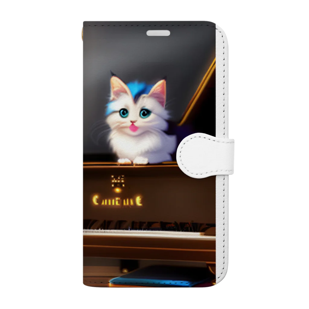 kitten pianistの子猫ピアニスト-2 Book-Style Smartphone Case