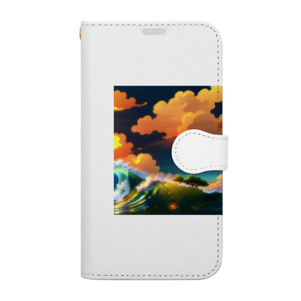 tetsuの海！朝日！ Book-Style Smartphone Case