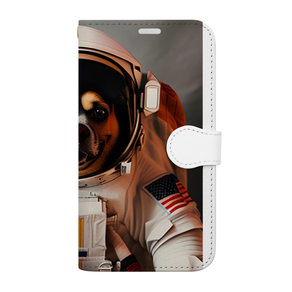 ✨そうのオリジナルグッズ✨の宇宙飛行士犬だワン！！ Book-Style Smartphone Case