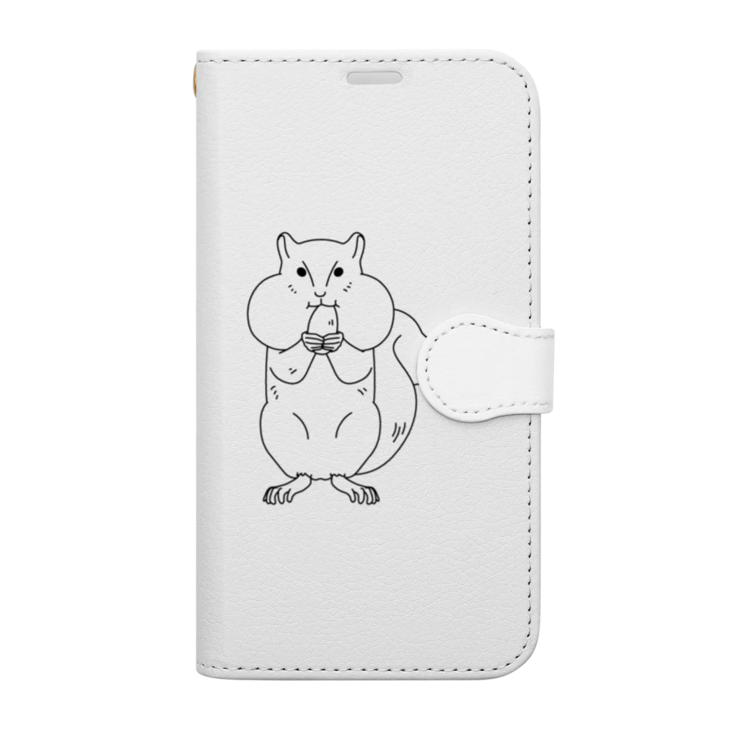 ともきちStoreのもぐもぐリスくん Book-Style Smartphone Case