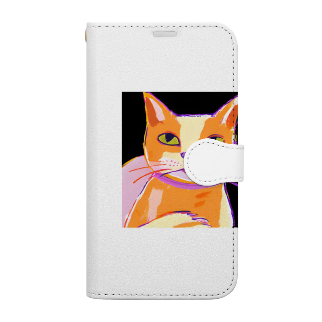 tefutefvの猫のイラストグッズ Book-Style Smartphone Case