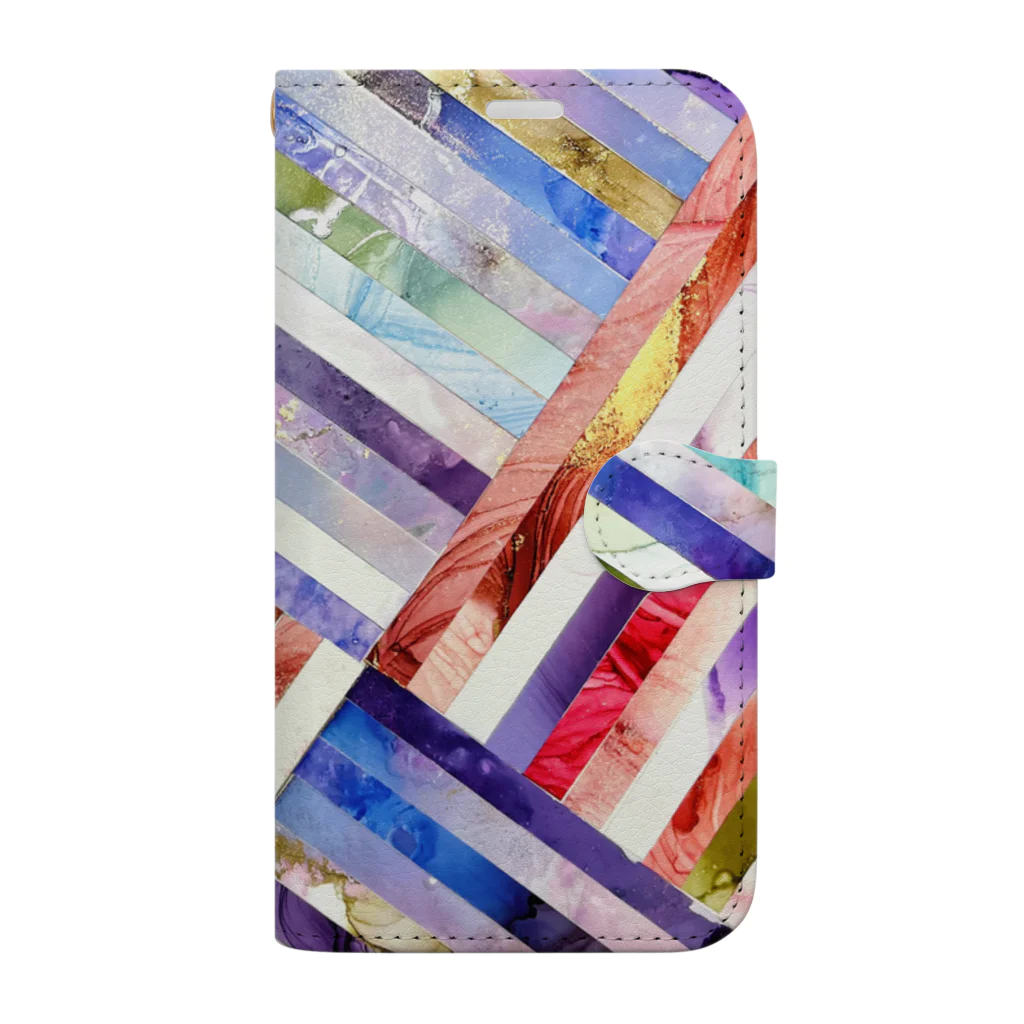janetの stripes Book-Style Smartphone Case