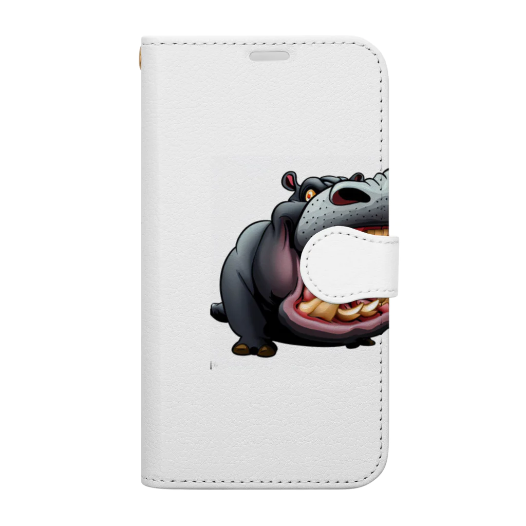 hippo-fanのカバのhippo君 Book-Style Smartphone Case