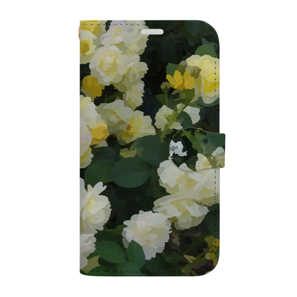 bitpiyoの黄色い薔薇の花 Book-Style Smartphone Case