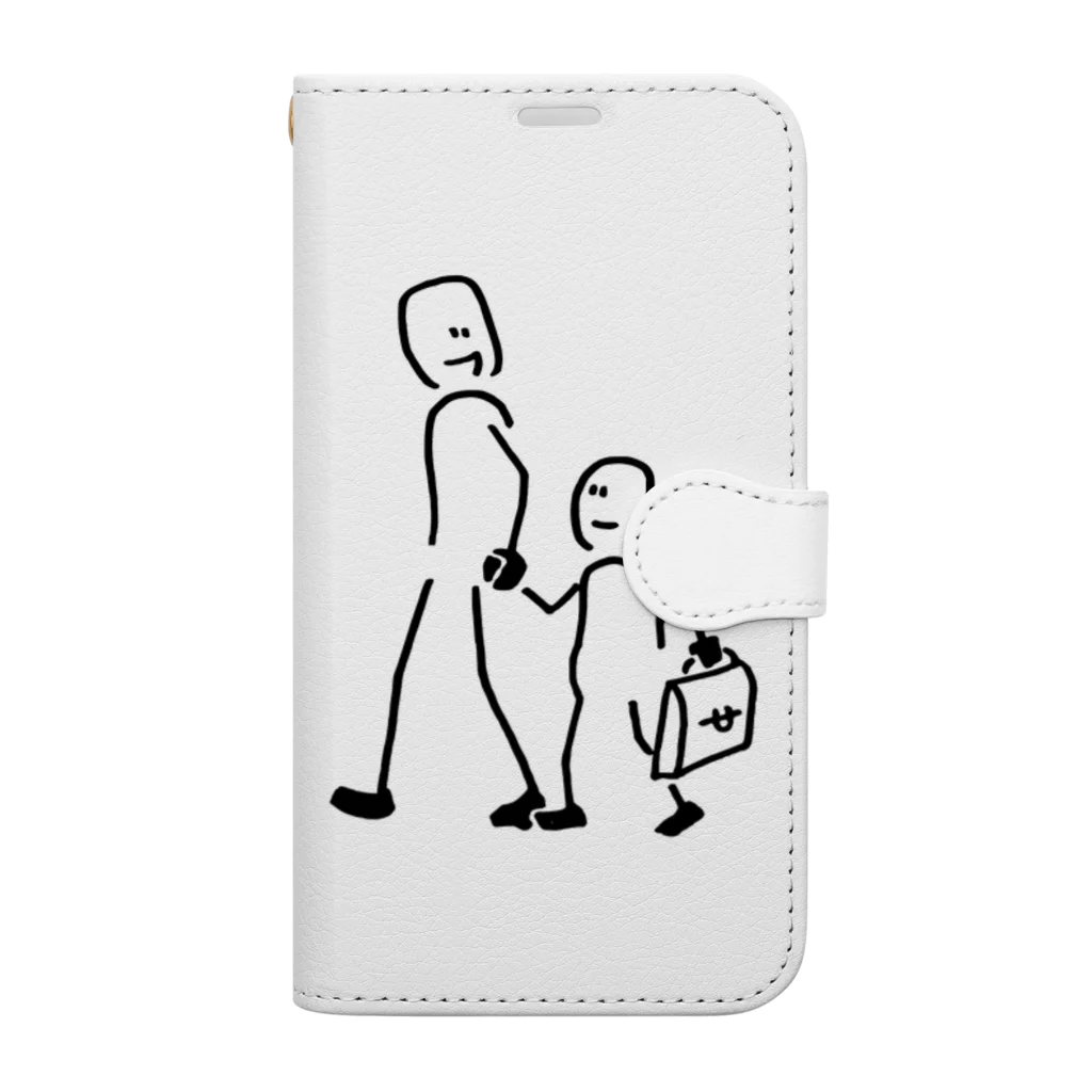 kopapaの親子手つなぎデートくん Book-Style Smartphone Case