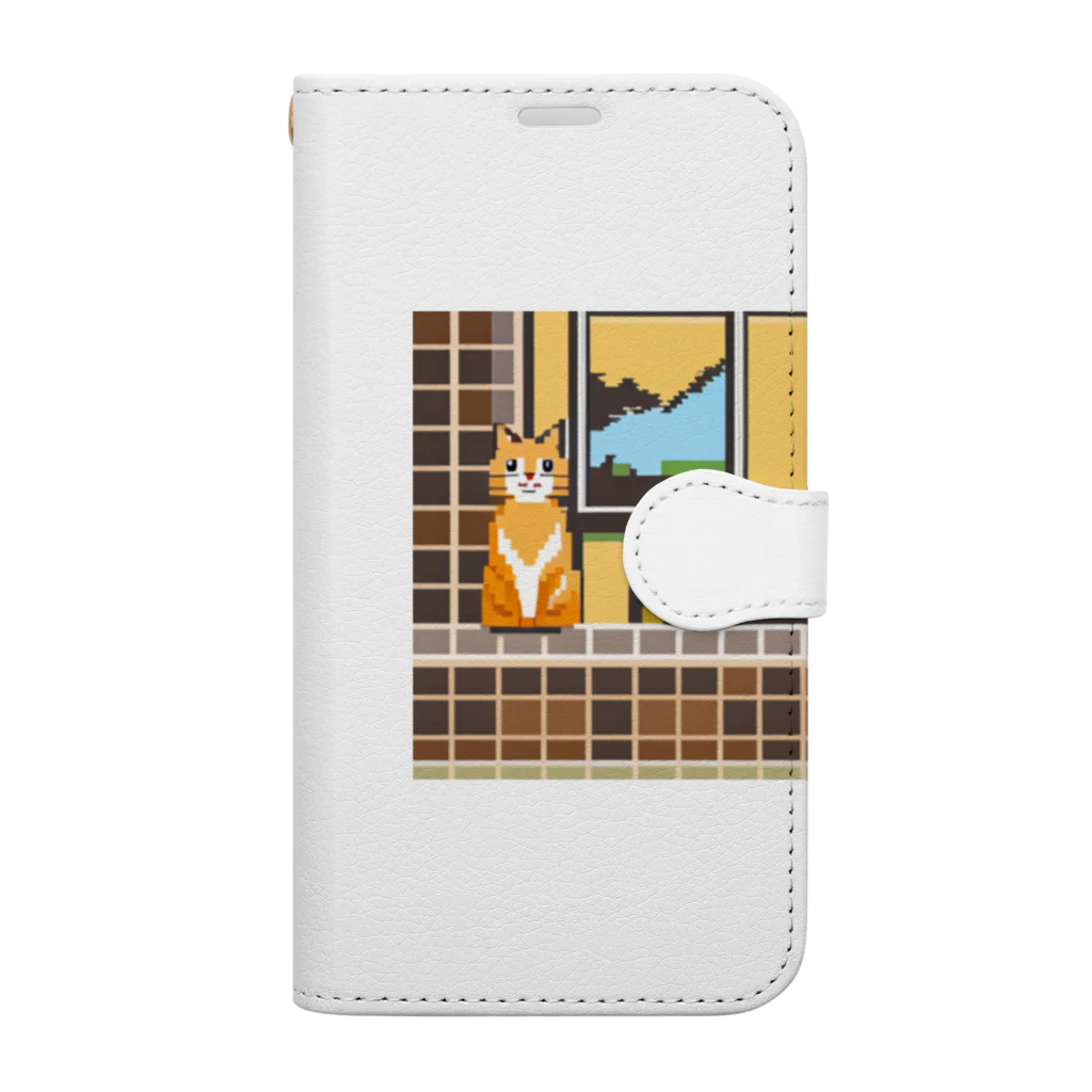 getprizeのドット絵の猫 Book-Style Smartphone Case