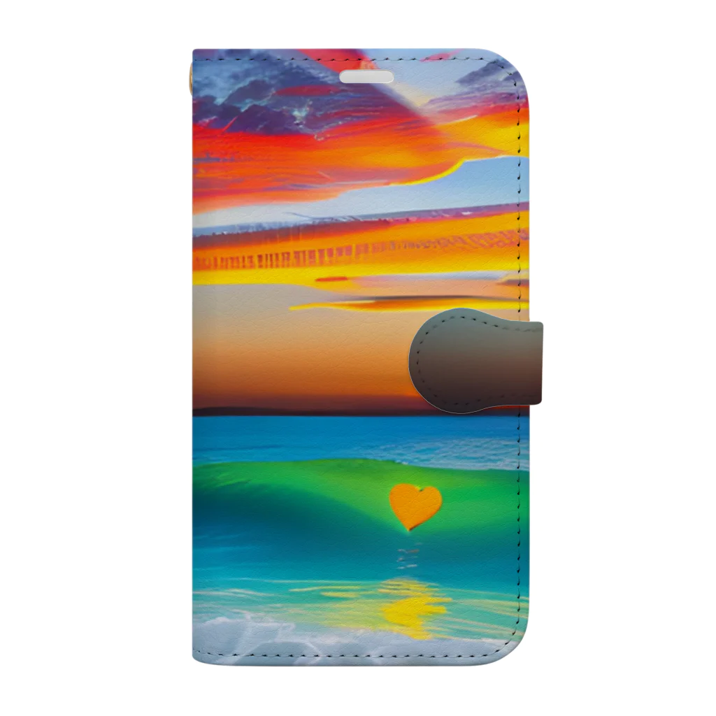 takuの穏やかな宝物のsunset  beach Book-Style Smartphone Case