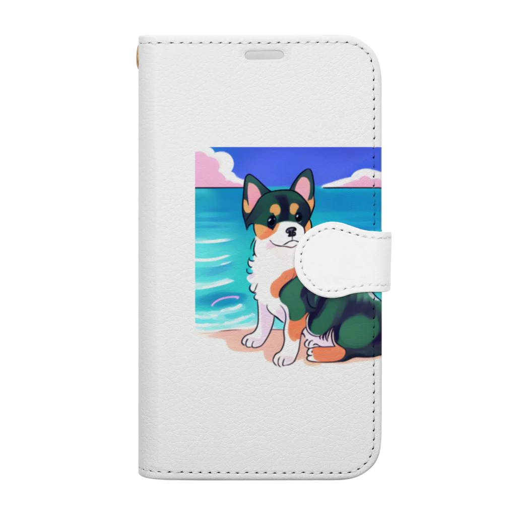 幸せのおすそわけの愛する犬 Book-Style Smartphone Case