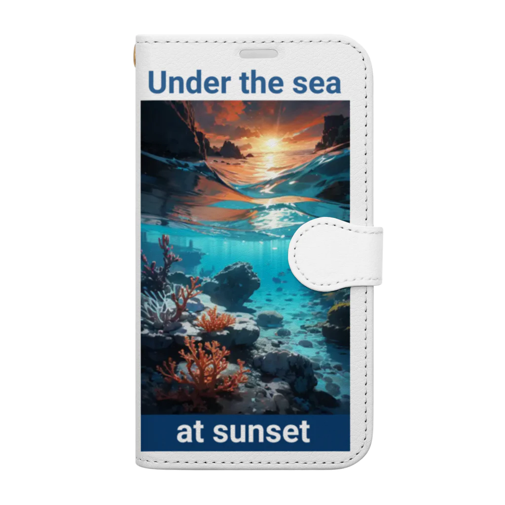 kazu_gの夕暮れの海の底！Under the SEA at sunset 手帳型スマホケース