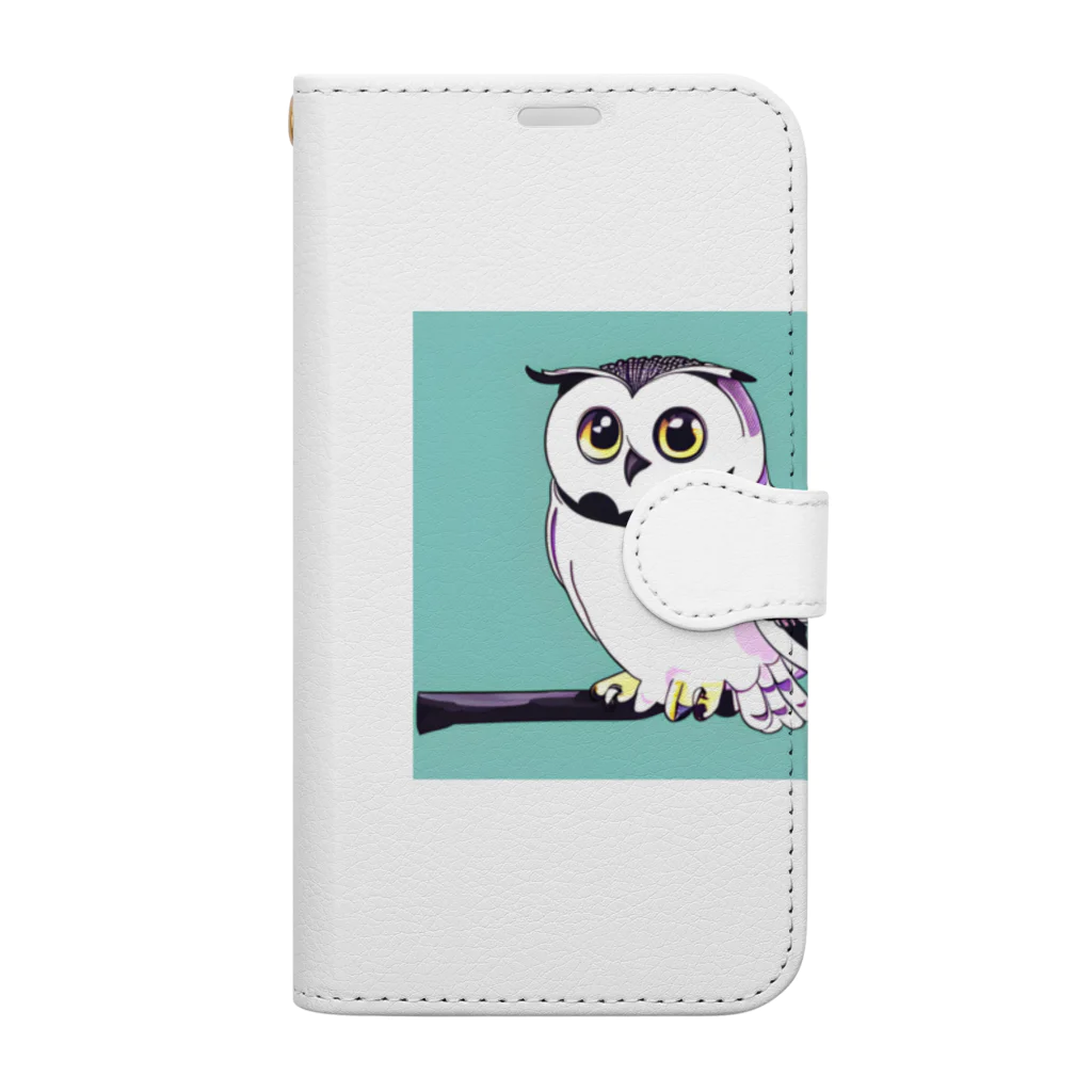 Owlのキュートなフクロウ Book-Style Smartphone Case