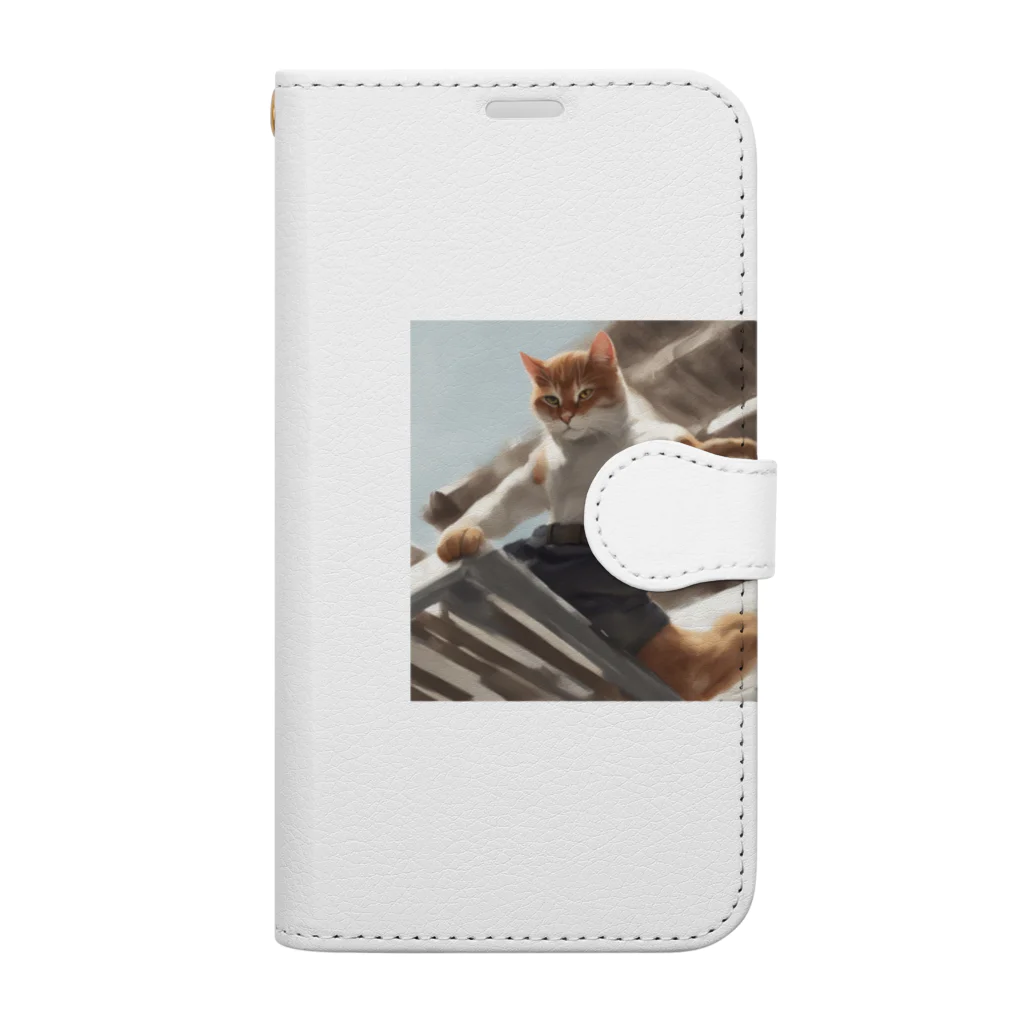 TAIYO 猫好きの躍動感あふれる猫 Book-Style Smartphone Case