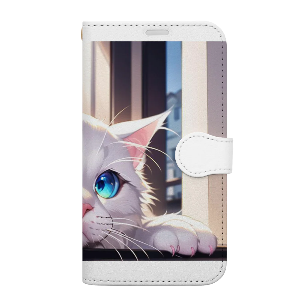 CROSS Kの窓から眺めてる猫(タイプB ) Book-Style Smartphone Case