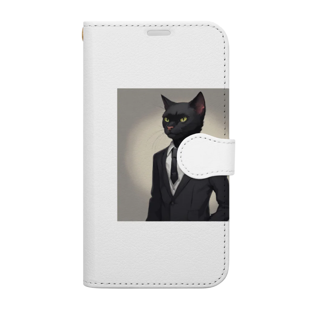 妄想animalのエージェント・キャット🐈‍⬛ Book-Style Smartphone Case