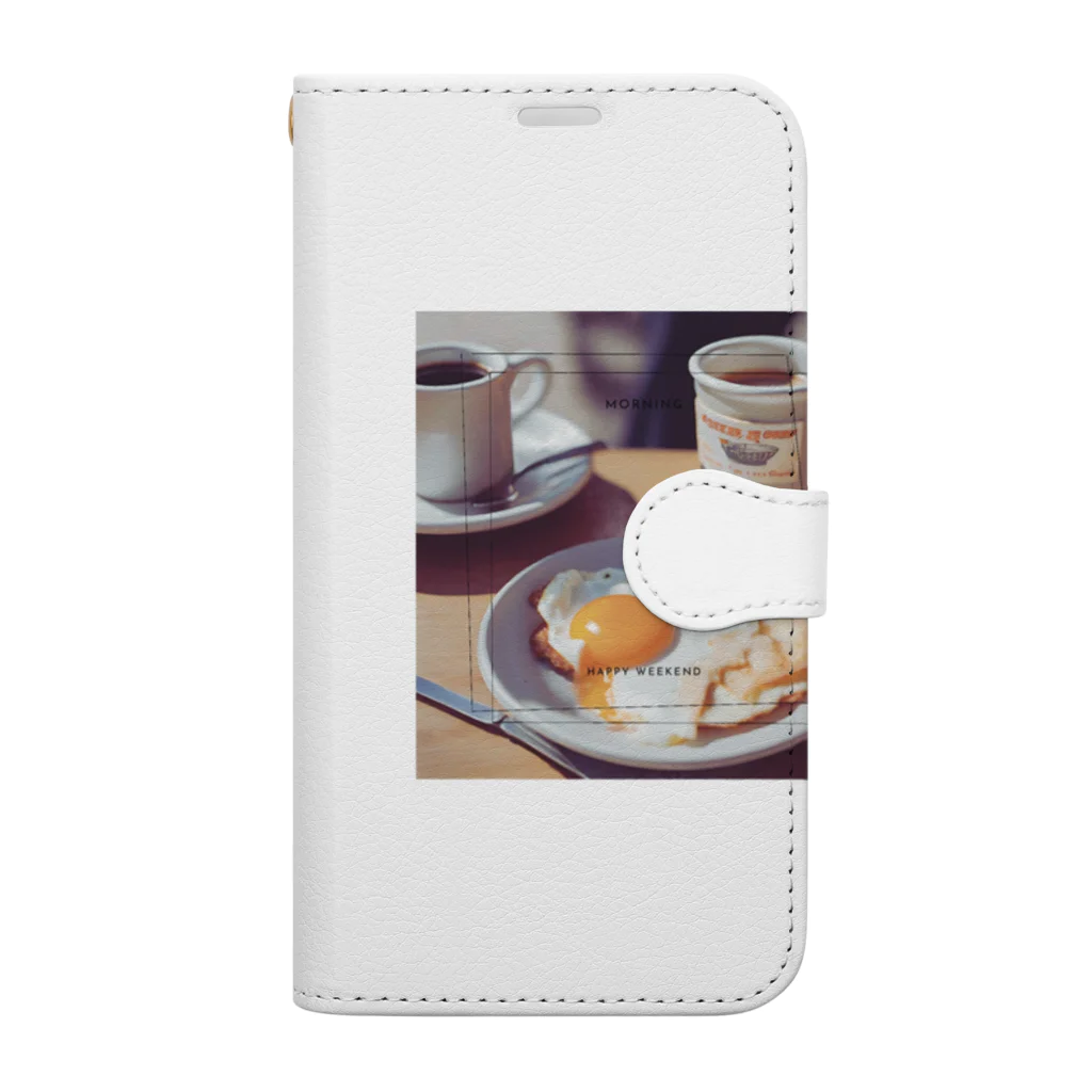 いらすとグッズの週末morning Book-Style Smartphone Case