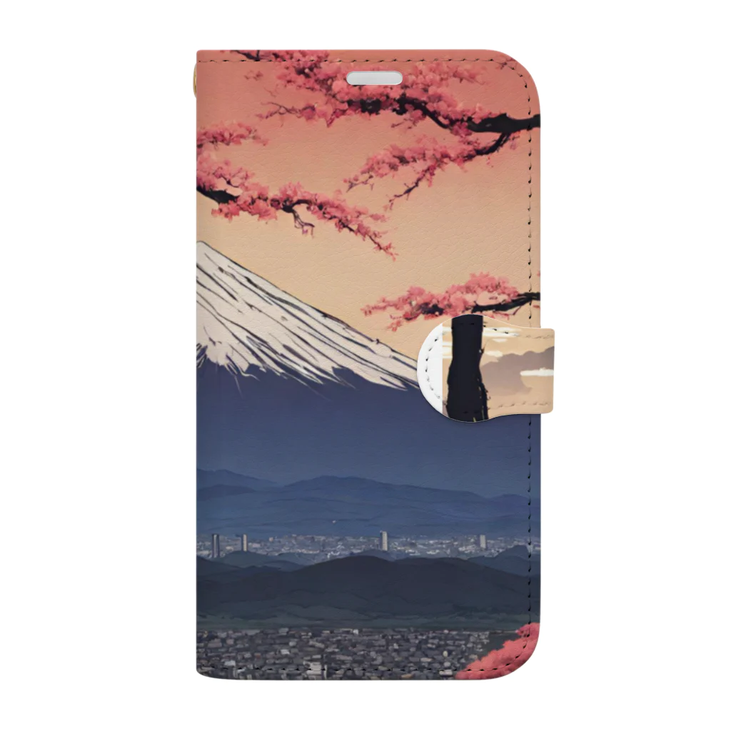 saru88の富士山 Book-Style Smartphone Case