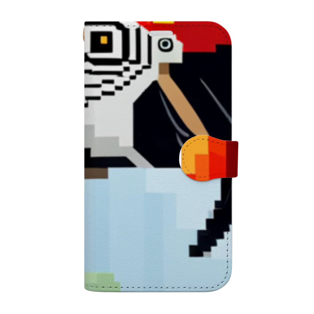 good★holidayのドット絵のオウム Book-Style Smartphone Case