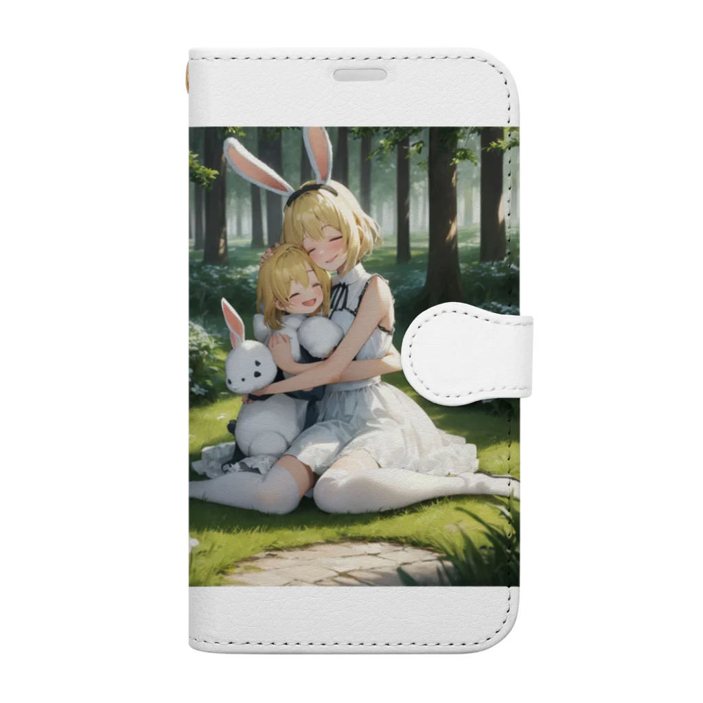 フウマショプの姉妹とうさチャン Book-Style Smartphone Case