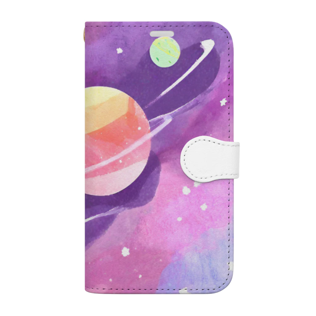 人生を笑いに変えるアートの宇宙のパワーを感じて Book-Style Smartphone Case