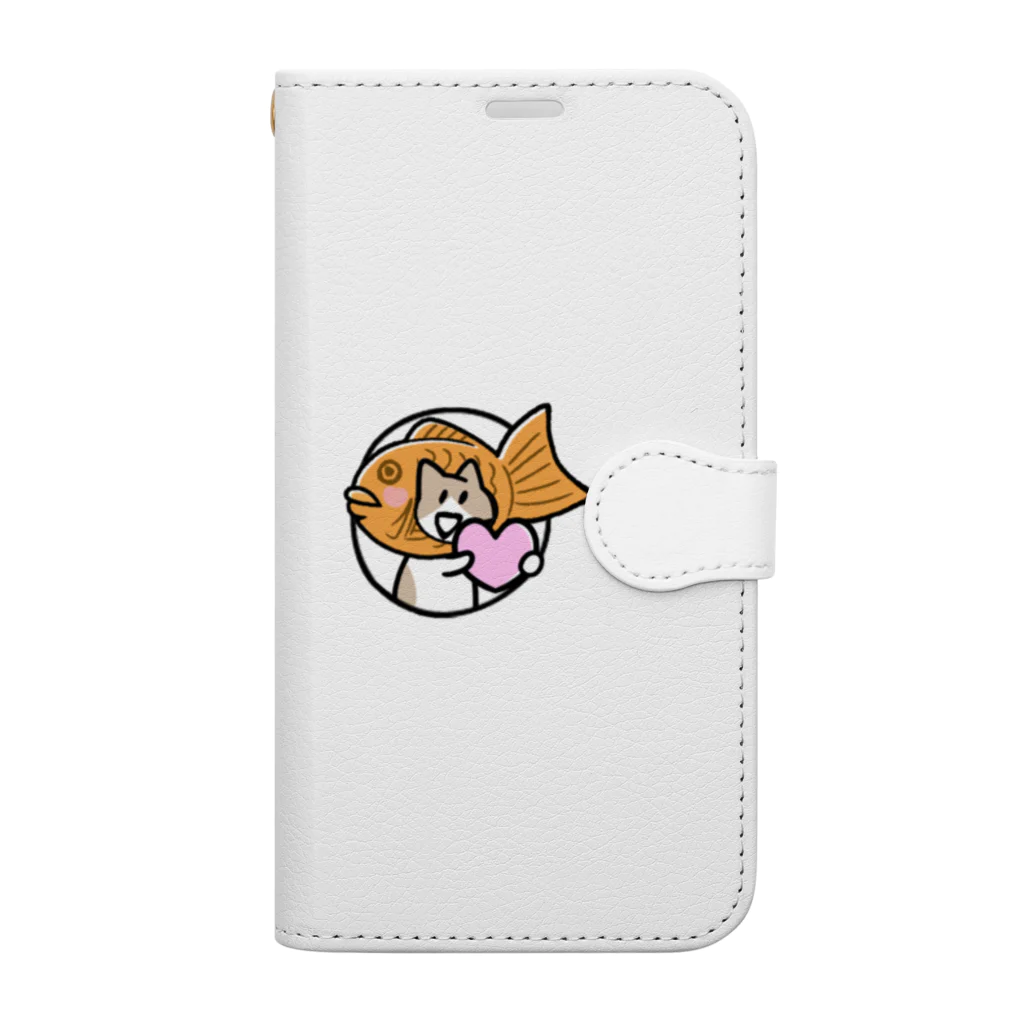 たい焼き猫ショップのたい焼き猫(ハート) Book-Style Smartphone Case