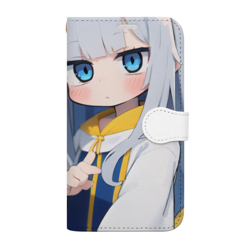 ケモ耳美少女キツネちゃん（AIart）の魅惑的なキツネ姿の美女 Book-Style Smartphone Case