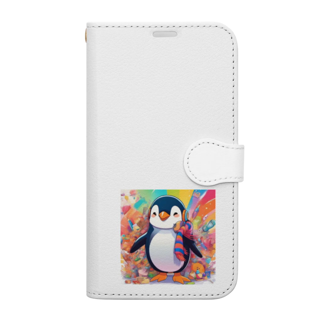 aki7sの笑顔のペンギン Book-Style Smartphone Case