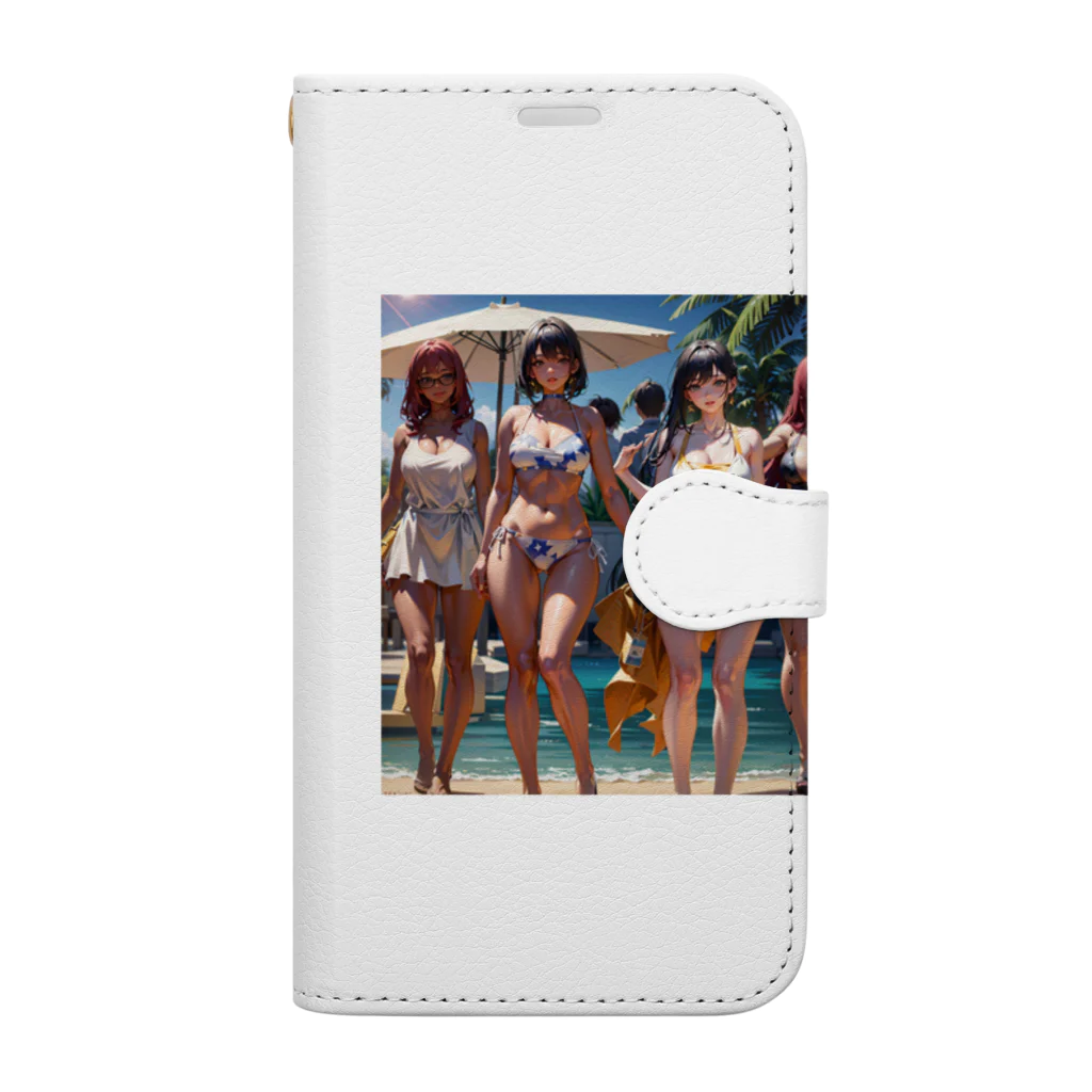 ki1962の浜辺で撮った仲の良い4姉妹のプレミアムグッズ Book-Style Smartphone Case