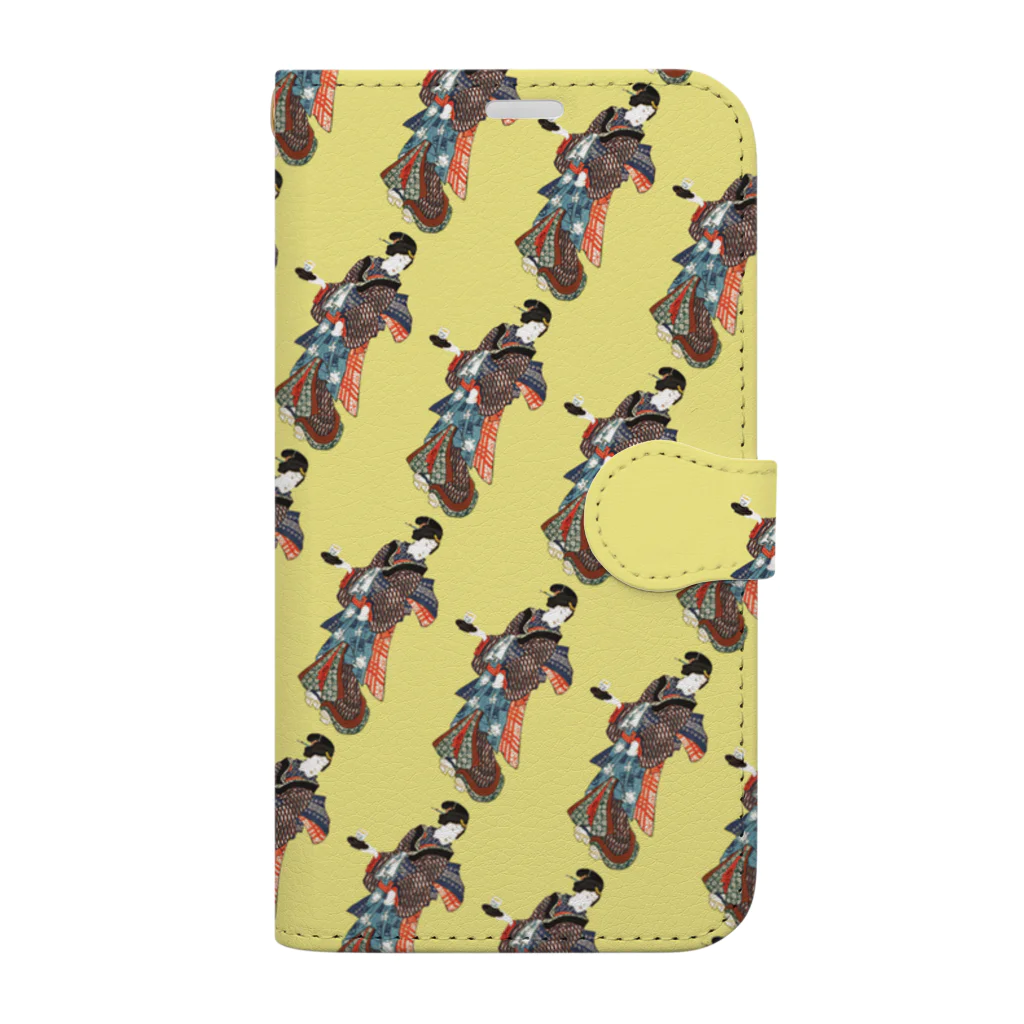 sachiko_goodsの百人美女　浅草寺（黄色） Book-Style Smartphone Case