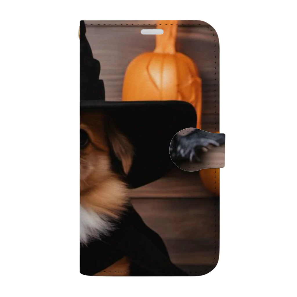 ToToMoの【ハロウィン】ドッグウィッチ 手帳型スマホケース