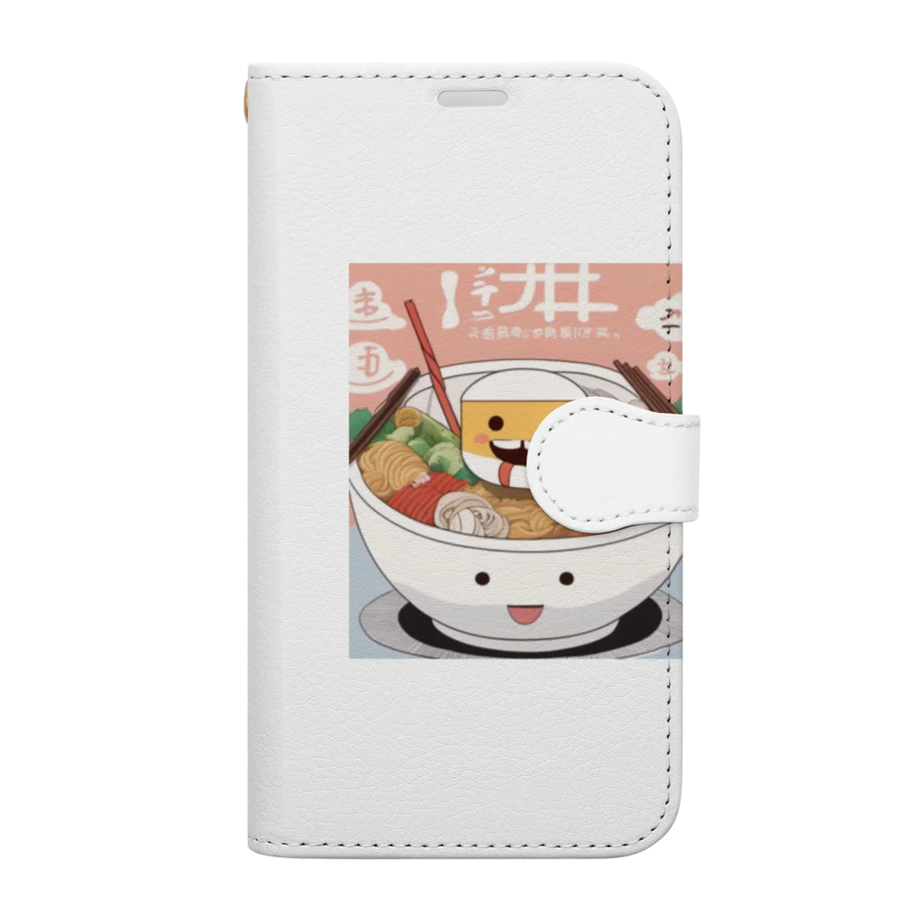 むささび工房のラーメンと豆腐折り紙風 Book-Style Smartphone Case