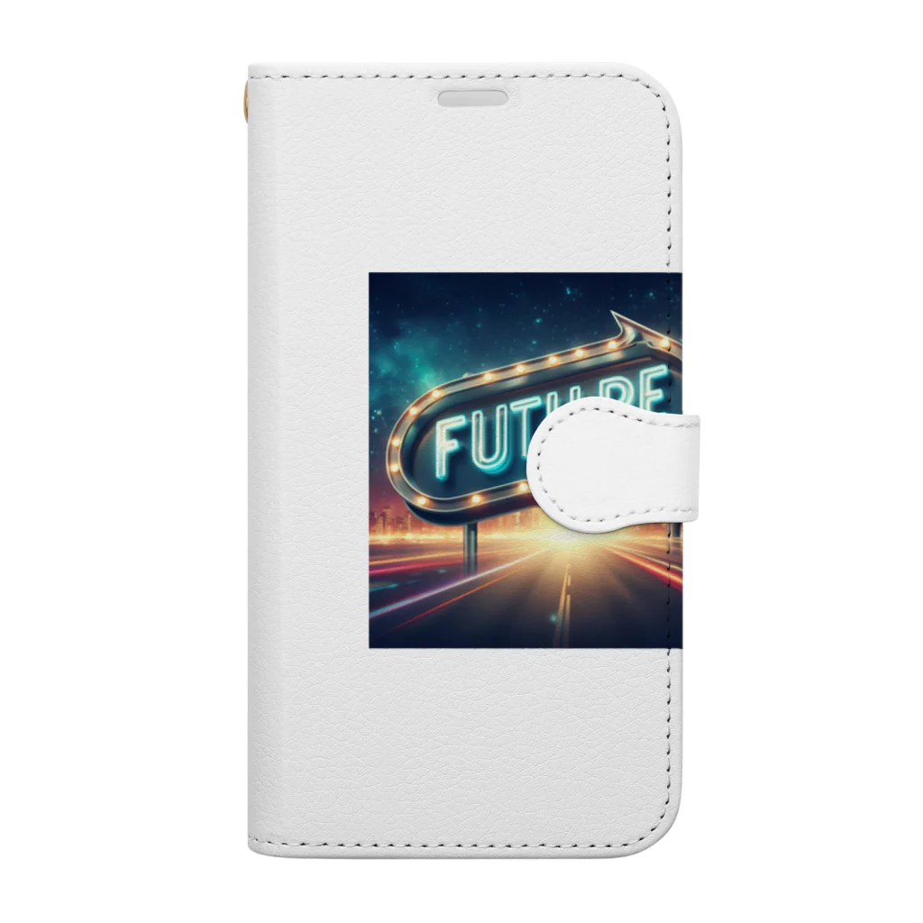 ワンダーワールド・ワンストップのFUTURE　文字入り未来を感じさせるイラスト Book-Style Smartphone Case