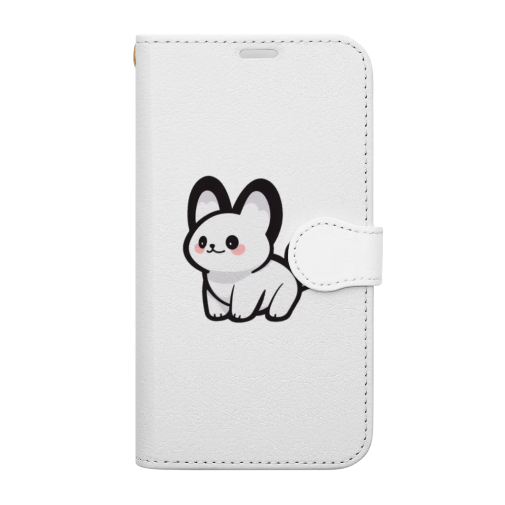 まりおねっと🎨のほわいとにゃいがー 手帳型スマホケース