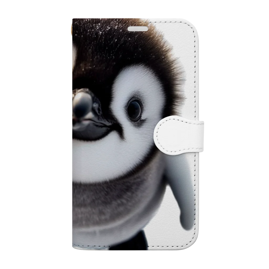 Lock-onの上目使いペンギン Book-Style Smartphone Case