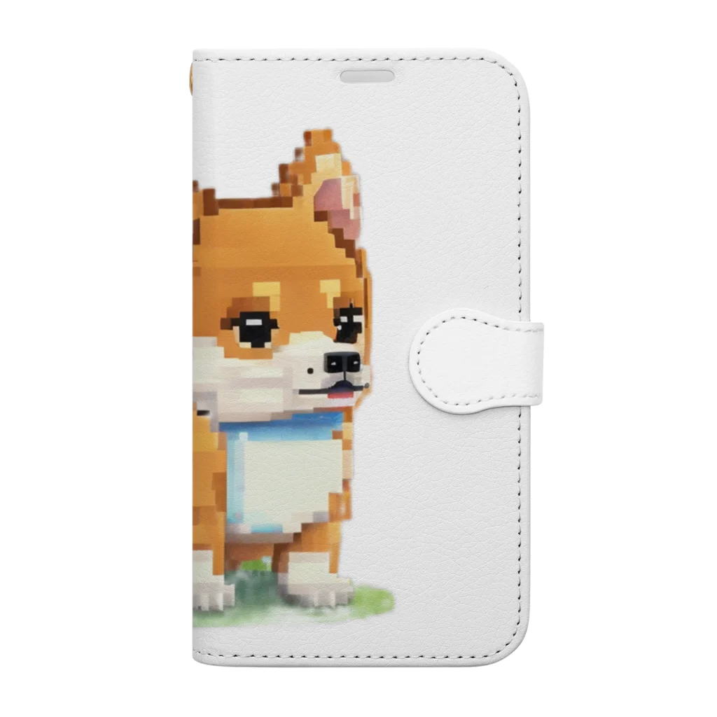 happ shopのドット絵しばちゃん 手帳型スマホケース