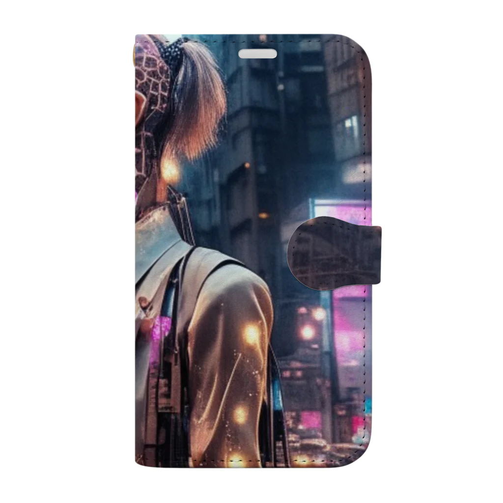 𝔔𝔘𝔒ℜℑ𝔄のCyberpunk giraffe Book-Style Smartphone Case