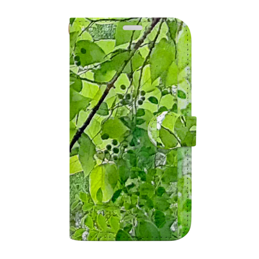 Hanamusubi001の森のエメラルド Book-Style Smartphone Case