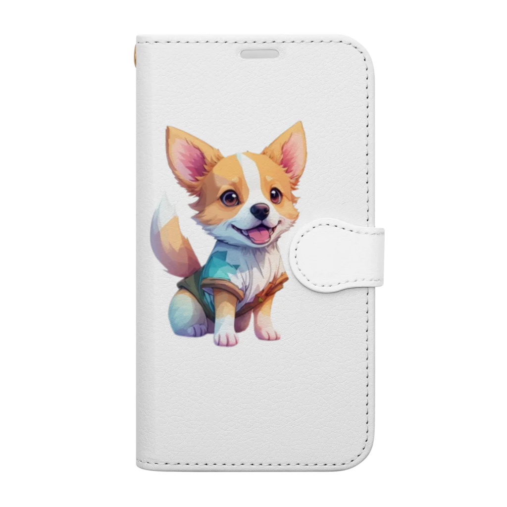 pondLeisurelyのカラフルで愛らしい子犬 Book-Style Smartphone Case