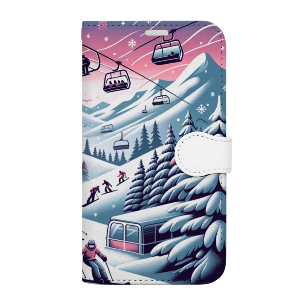REN_1の雪の楽園 手帳型スマホケース