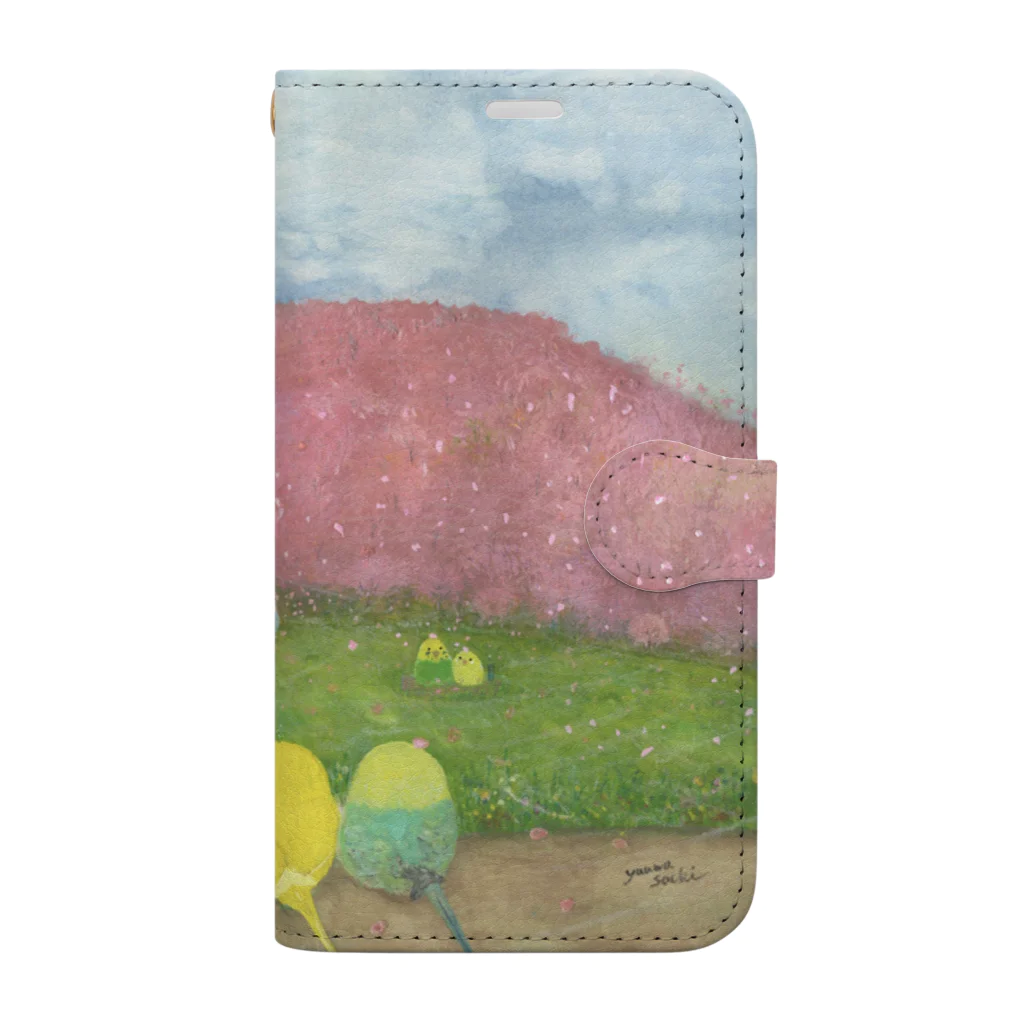 yuuwa sachi の桜吹雪インコたち Book-Style Smartphone Case