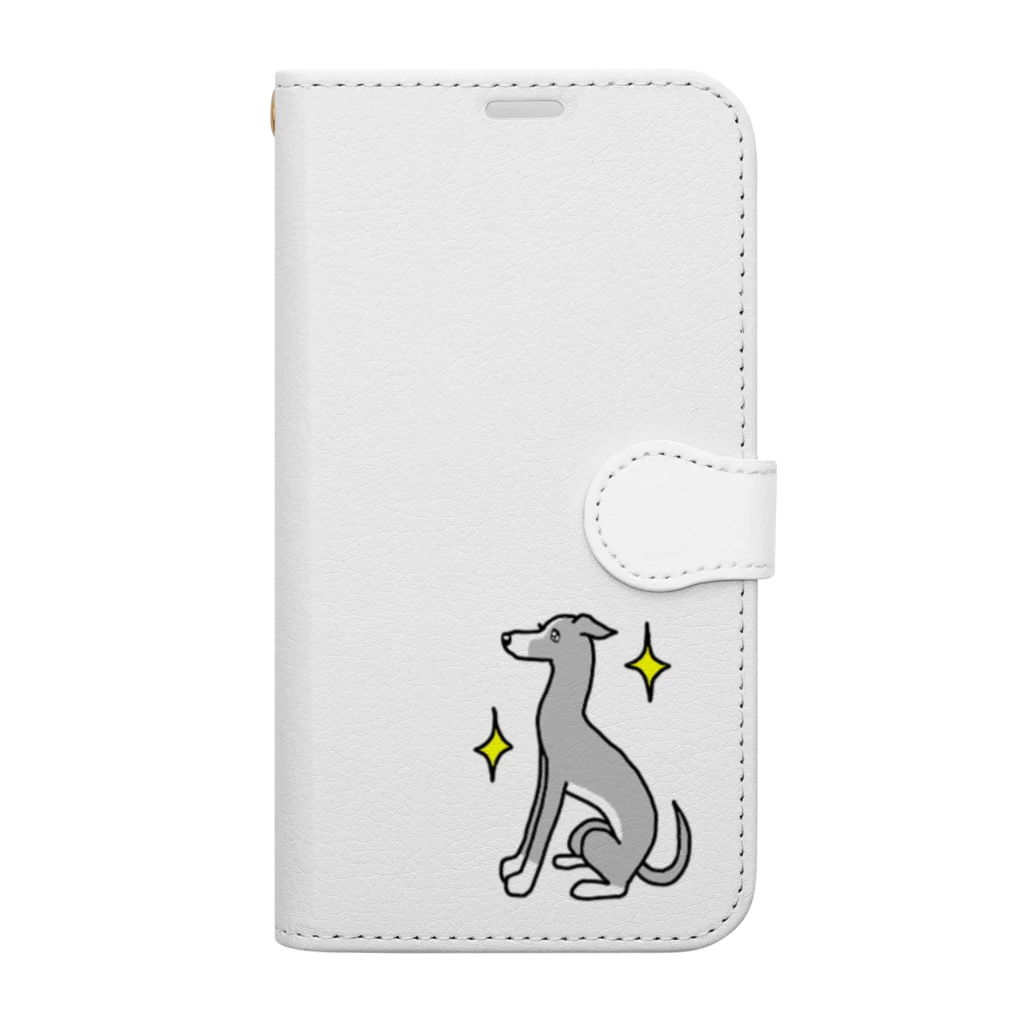 Cute mascot dogsのItalian Greyhound. Book-Style Smartphone Case