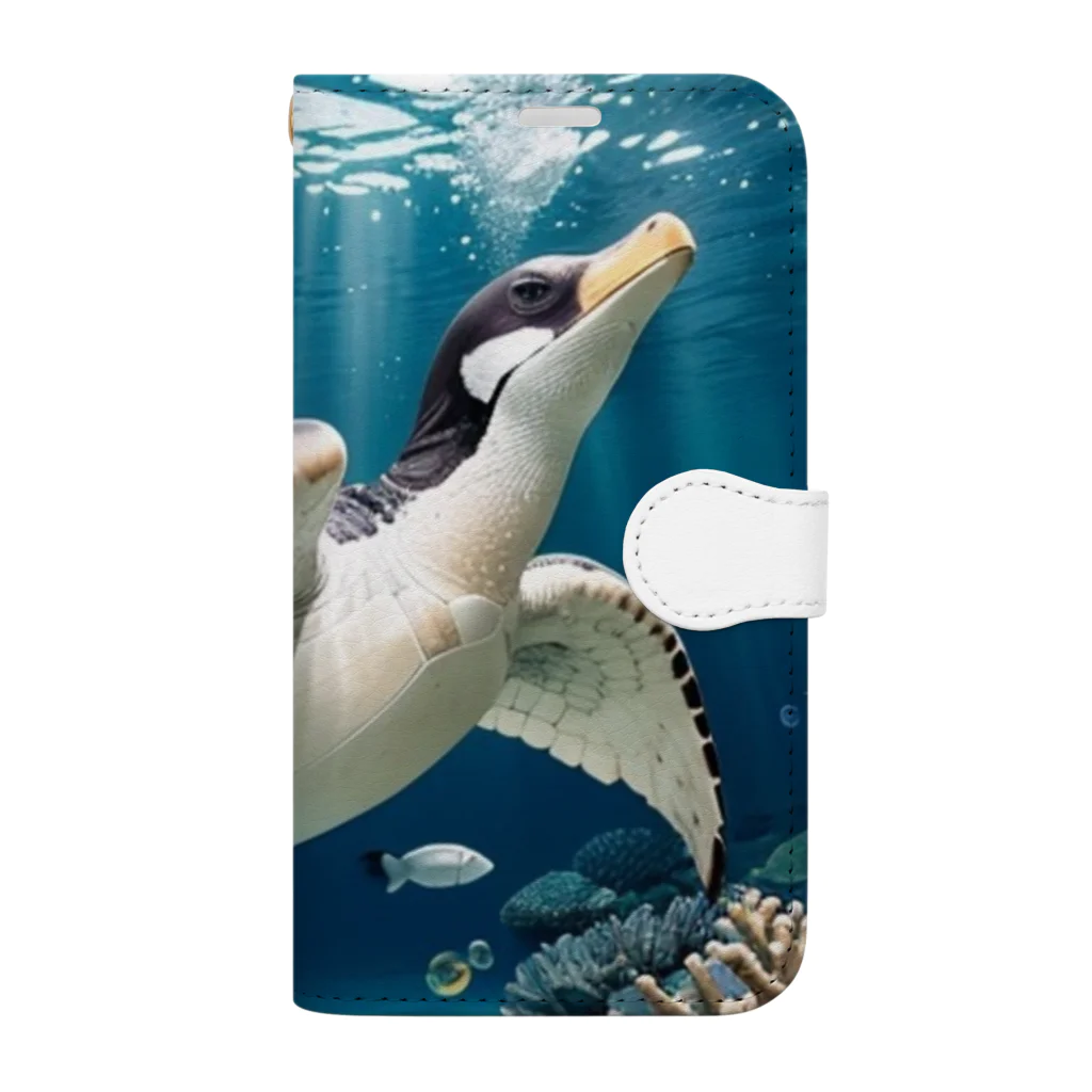 人魚の夢のペンガメ Book-Style Smartphone Case