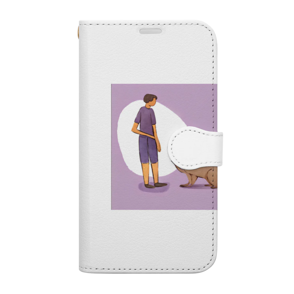 musashi-5の犬と人間 Book-Style Smartphone Case