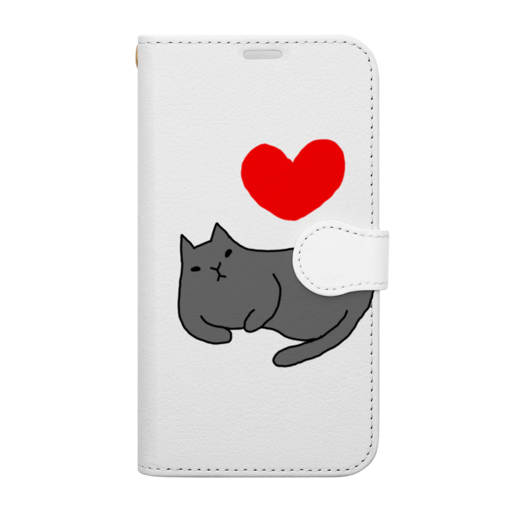 ３２１６のl love クロネコ Book-Style Smartphone Case