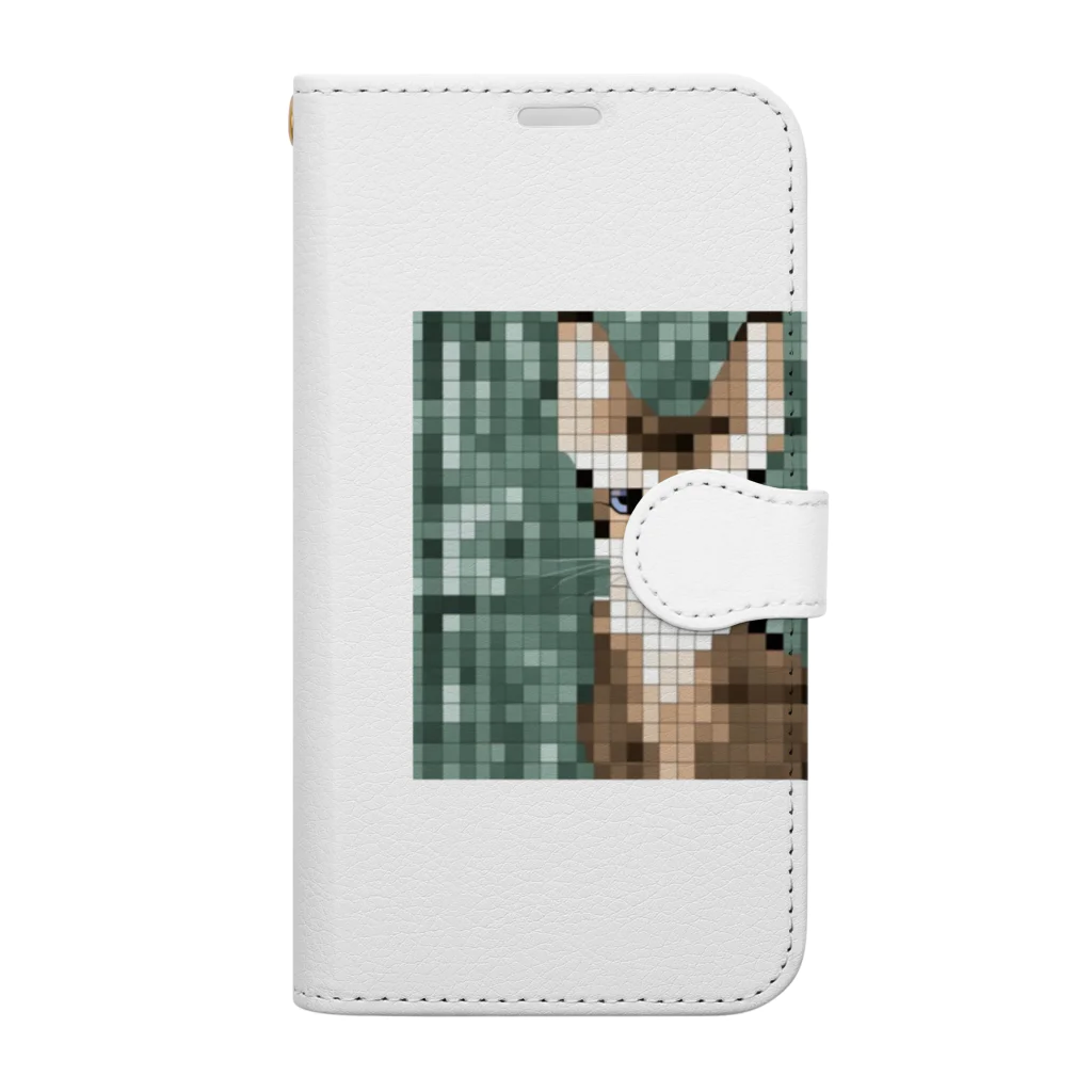 kindonesiaのドット絵のヒマラヤンキャット Book-Style Smartphone Case